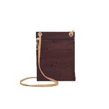 Load image into Gallery viewer, Brown and natural cork crossbody bag