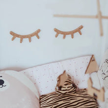 Load image into Gallery viewer, Cork lashes 3d sticker in a child's room wall.