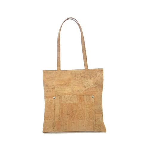 All natural cork tote bag with pockets