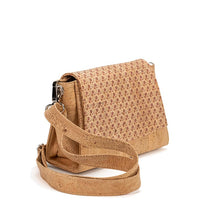 Load image into Gallery viewer, Cork crossbody bag with flap - Foral - Side view