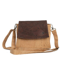 Load image into Gallery viewer, Cork crossbody bag with flap - Brown
