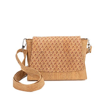Load image into Gallery viewer, Cork crossbody bag with flap - Foral