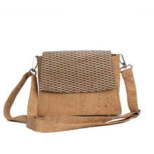 Load image into Gallery viewer, Cork crossbody bag with flap - Geometric