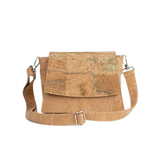 Load image into Gallery viewer, Cork crossbody bag with flap - Gold