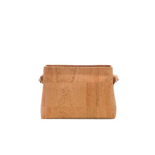 Load image into Gallery viewer, Natural Cork Crossbody Bag with a Laser-Cut Front Pocket - Back View