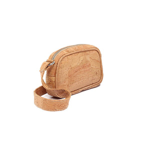 Mini natural cork crossbody bag, side view