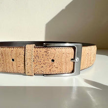 Load image into Gallery viewer, Natural cork belt for men, natural light