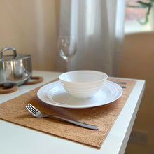 Load image into Gallery viewer, Natural cork fabric placemat, table setting