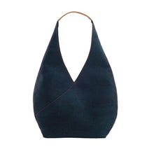 Load image into Gallery viewer, Blue cork hobo bag front view