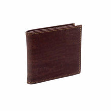 Load image into Gallery viewer, Brown cork vegan wallet with coins pocket for men, front view