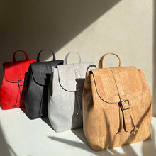 Load image into Gallery viewer, cork drawstring backpack with folding top in all colours in natural light