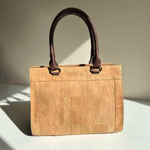 Load image into Gallery viewer, Cork Handbag with Traditional Portuguese Tiles - Natural and Brown