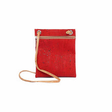 Load image into Gallery viewer, Minimalist red cork crossbody bag