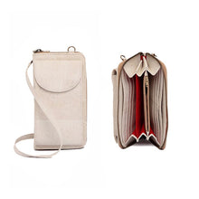 Load image into Gallery viewer, White Cork Crossbody Wallet and Phone Bag