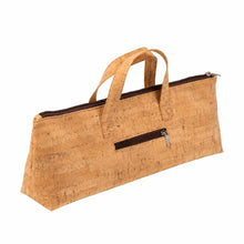 Load image into Gallery viewer, Cork Leather Wine Bottle Cooler Carrier Bag back with pocket