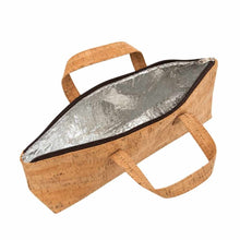 Load image into Gallery viewer, Cork Leather Wine Bottle Cooler Carrier Bag internal view