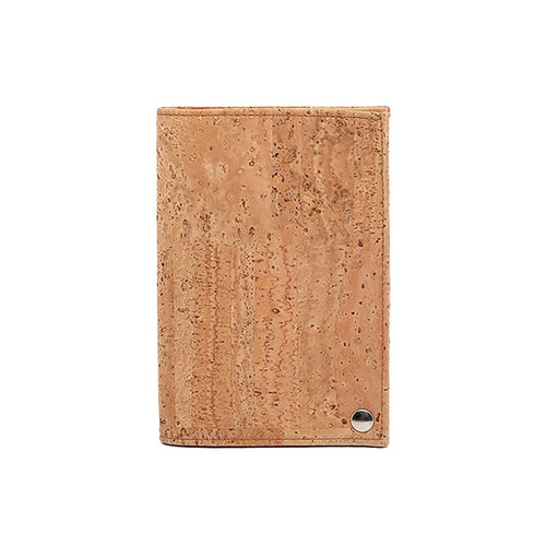 Large vegan cork slide-out wallet  in natural 
