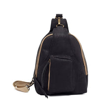 Load image into Gallery viewer, Black cork sling bag, front view