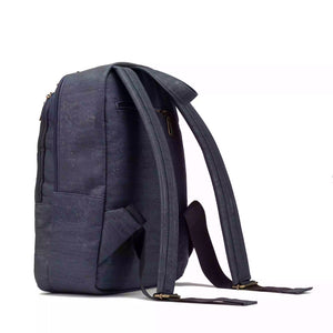 Multi Compartment Cork Sports Backpack for Men - Navy blue, back view
