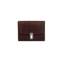 Load image into Gallery viewer, Brown cork purse with vintage style lock