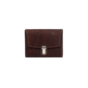 Brown cork purse with vintage style lock
