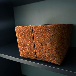 Brown Cork Storage Basket, Natural Light