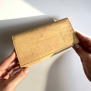 Classic Natural Cork Wallet for Women in natural light