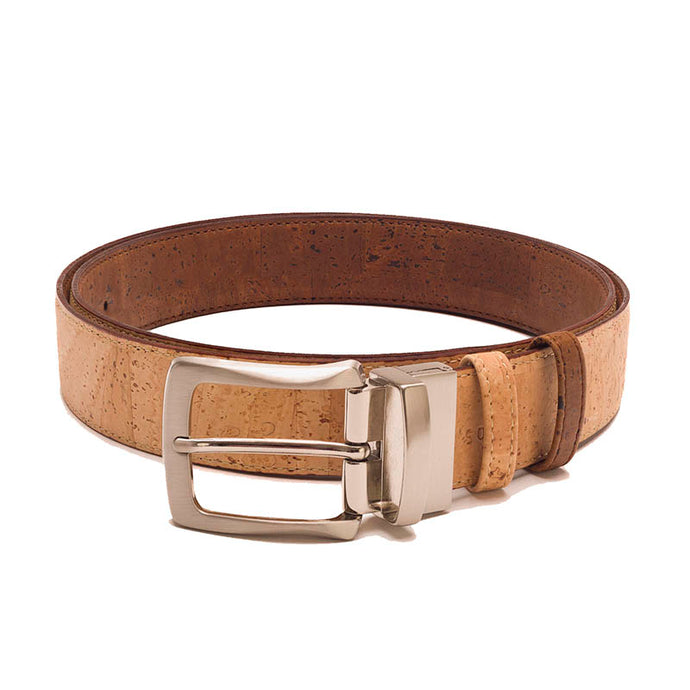 Natural and brown cork convertible belt
