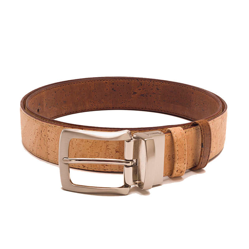 Natural and brown cork convertible belt