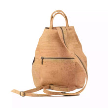 Load image into Gallery viewer, all natural cork Convertible Backpack Shoulder Bag - back view, convertible strap detail
