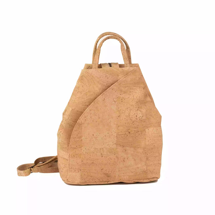 all natural cork Convertible Backpack Shoulder Bag - front view
