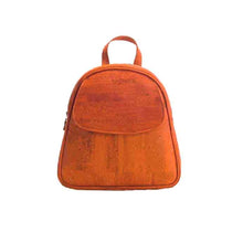 Load image into Gallery viewer, Convertible brick orange cork backpack purse
