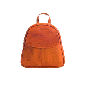 Convertible brick orange cork backpack purse