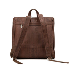 Load image into Gallery viewer, Cork Flap Backpacks for Men - Brown cork - back view