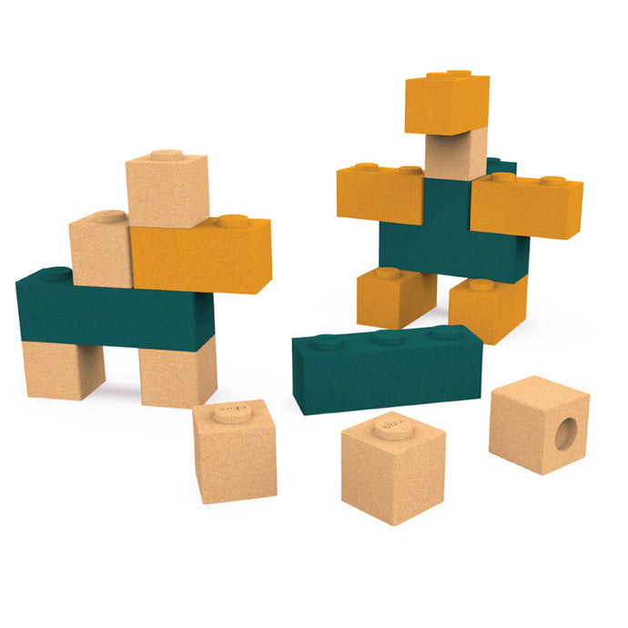 18-piece cork building blocks