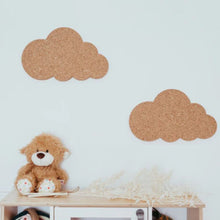 Load image into Gallery viewer, Two cork clouds on a wall of a child&#39;s room.