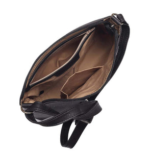 Medium Black Cork Crossbody Bag with a Laser-Cut Design, internal view