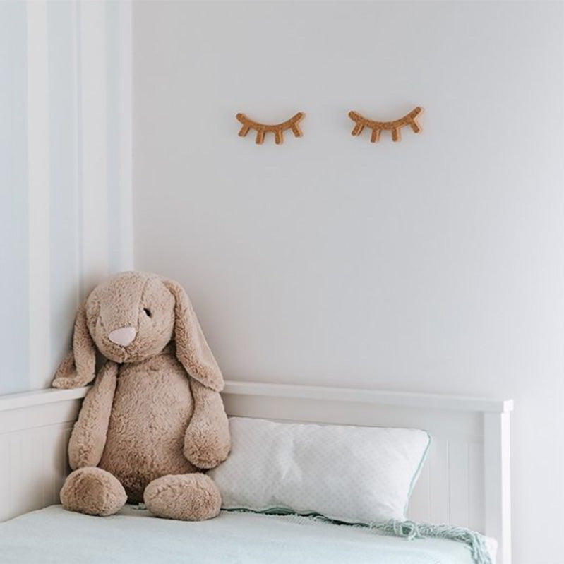 Cork lashes 3d sticker in a child's room wall. 