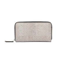 Load image into Gallery viewer, grey cork zipper purse for women, front