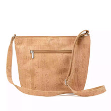 Load image into Gallery viewer, Large Cork Crossbody Bag with Laser Cuts - Natural cork - back view