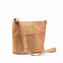 Load image into Gallery viewer, Large Cork Crossbody Bag with Laser Cuts - Natural cork - side view