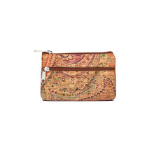 Load image into Gallery viewer, Mini natural cork zipper purse with mandalas