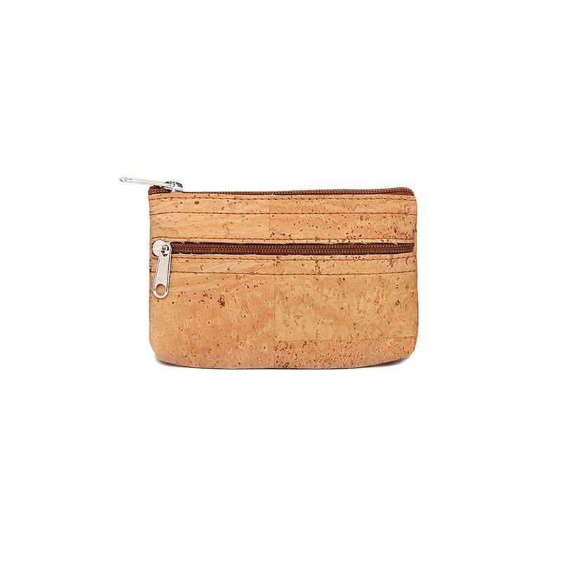 Mini natural cork coin zipper purse