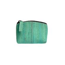 Load image into Gallery viewer, Mint-green cork purse for coins