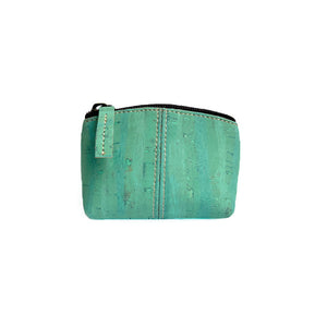 Mint-green cork purse for coins