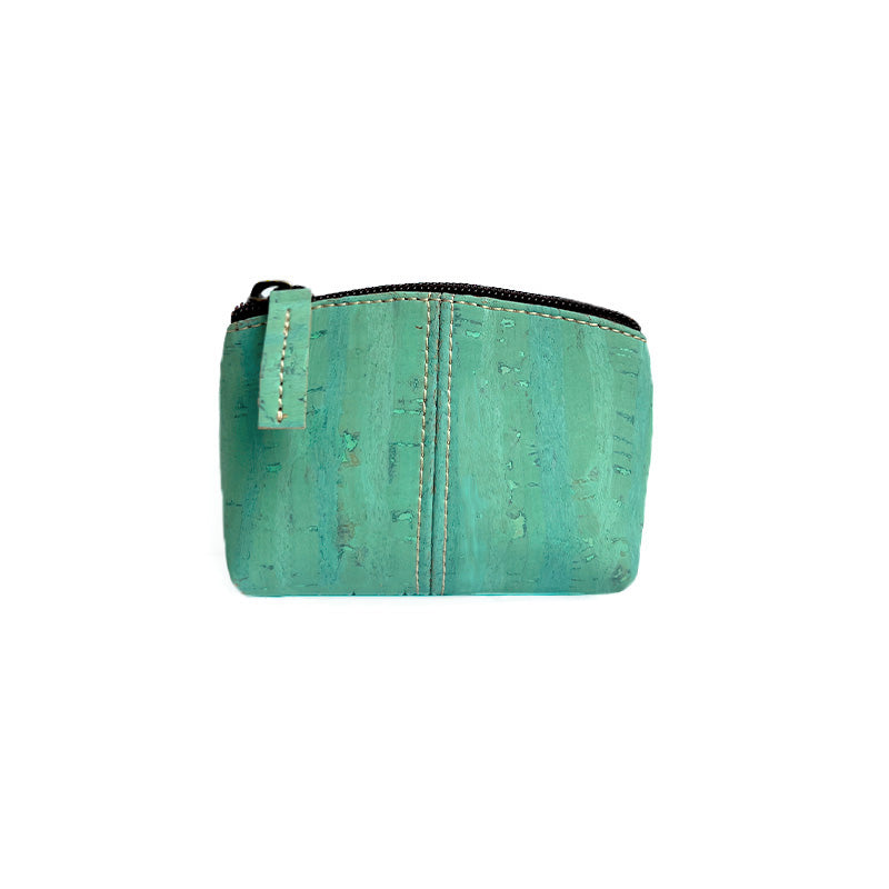 Mint-green cork purse for coins