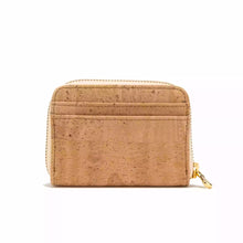Load image into Gallery viewer, Small Cork Zipper Wallet for Women - Natural cork, back view