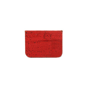 Red cork card holder wallet