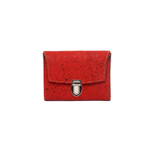 Load image into Gallery viewer, Small vegan red cork purse with vintage style lock