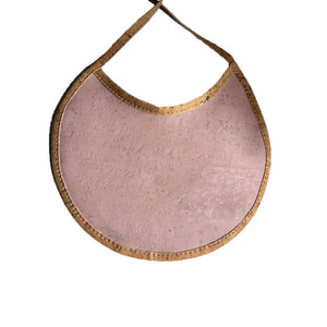 Round pink cork baby and toddler bib